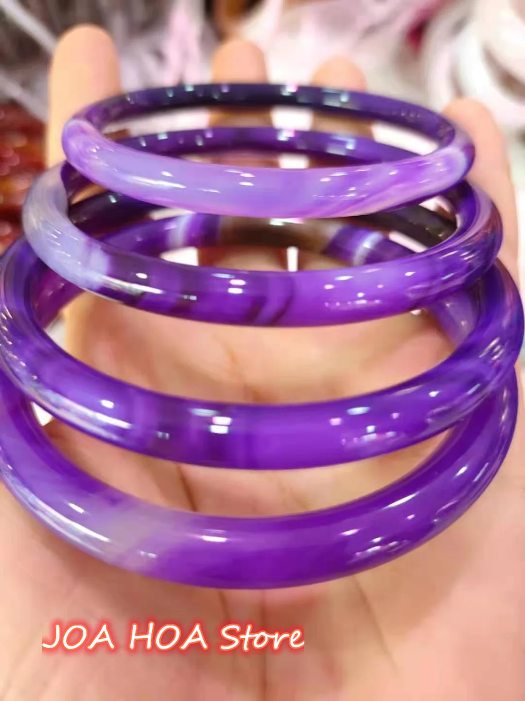 Top Quality Hand-Hewelry Natural Lavender Color Original Texture Jade Bangle Jadeite Exquisite Handring Fashion Jewelry