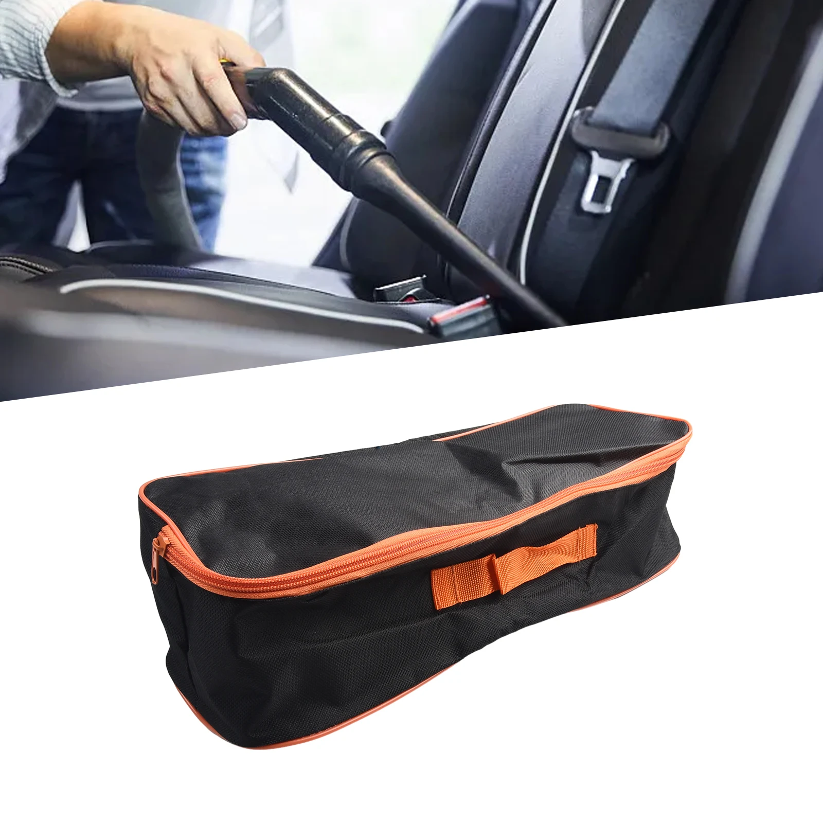1PC Portable Car Wear-Resistant Practical Storage Case Black Car Zipper Closure Practical Storage Case With Handle Tool Bag