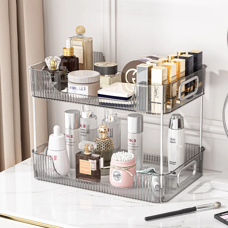 Bathroom Organizer Shelf Acrylic Makeup Storage Rack Large Capacity Skincare Cosmetic Liptick Home Holder New  Free Shipping