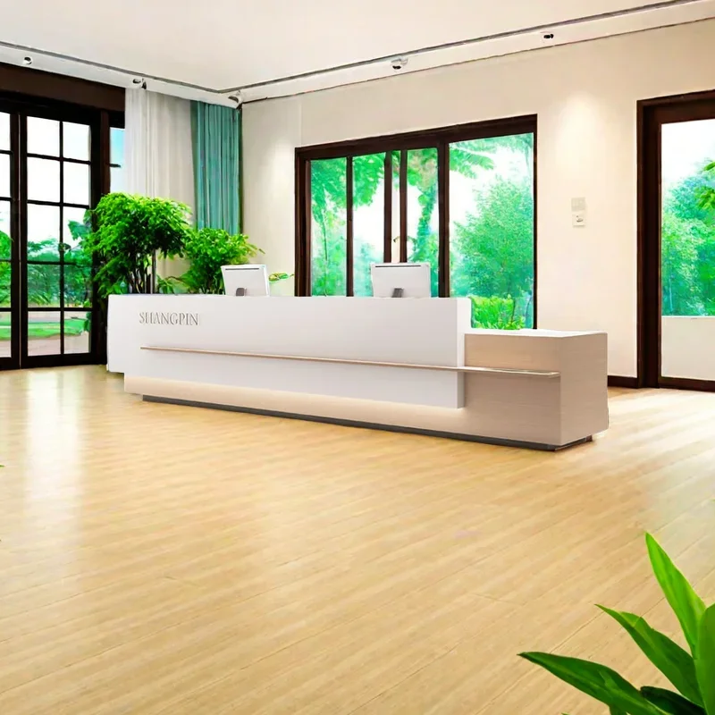 

Beauty Salon Storage Executive Office Furniture Reception Counter Long Armable Luxury Exhibitor Hairdressing Recepcion Mostrador