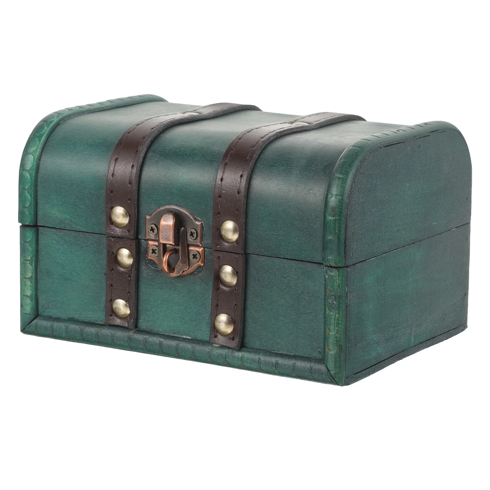 Caixa de jóias de madeira do vintage organizador com fechadura design compacto casa desktop armazenamento caso chique retro baú de tesouro