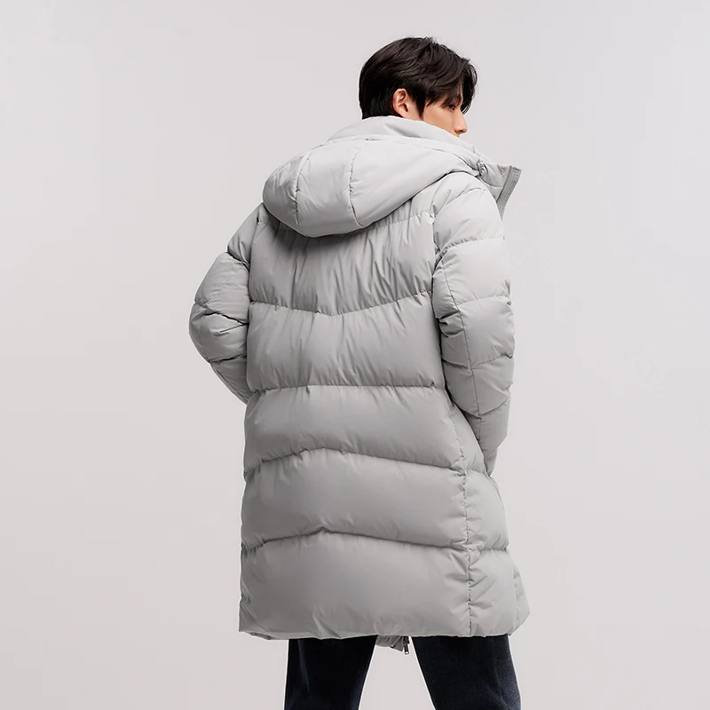 Semir jaqueta masculina à prova de vento, impermeável, resistente a óleo e resistente a manchas 2024 novo inverno longo solto com capuz outerwear grosso