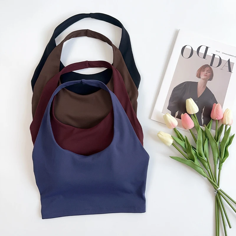 

Новый спортивный бюстгальтер для фитнеса, топ для тренировок, сексуальный спортивный бюстгальтер для женщин, без спинки, для спортзала, йоги, укороченный топ