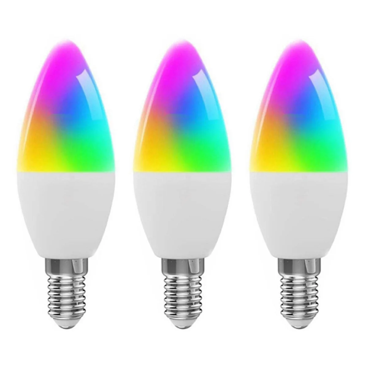 A37T-3X Tuya E14 Smart Bulb Dimmable Five-Way Spiral Candle Bulb Wifi RGB Bulb Remote Control And Voice Control 7W