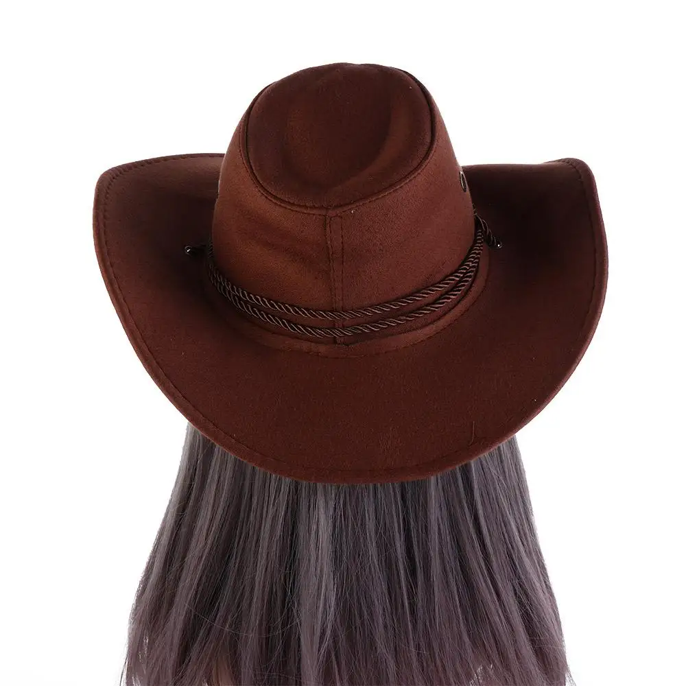 Climbing Hats Wide Brim Sun Protection Caps Woolen Knight Hats Western Cowboy Hats Star Summer Sun Hats Travel Sunscreen Caps 5