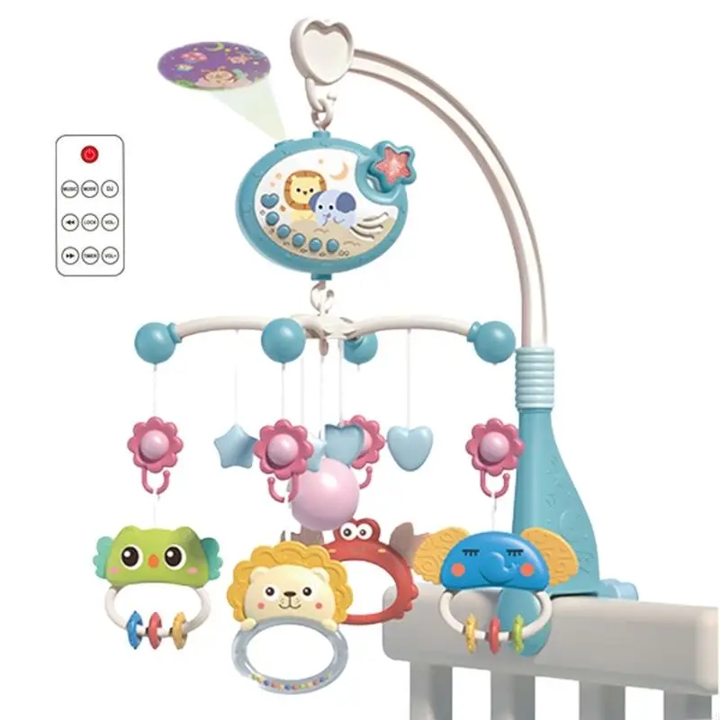 Rotierende Baby Krippe Mobile Musik Projektor Fernbedienung 400 Songs Tier Stern Lichter Visuelle Tracking Spielzeug A2UB