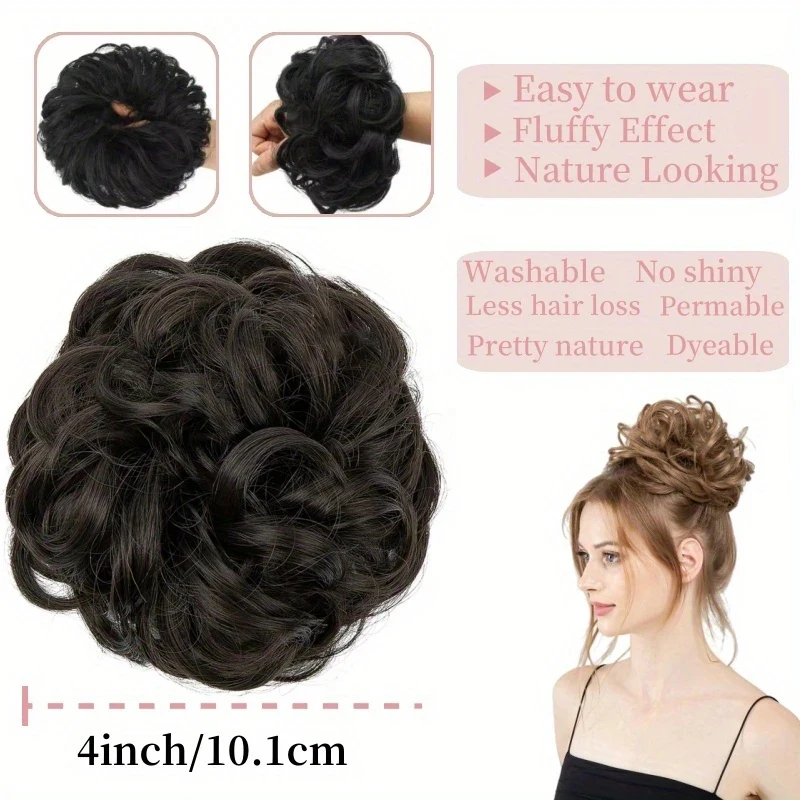 100% شعر بشري مجعد فوضوي كعكة أوبدو للنساء شعر مرن ناعم Chignon متعدد الاستخدامات كعكة شعر سهلة تصفيفة الشعر
