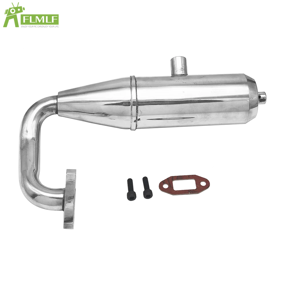 Tubo de escape de motor de liga de alumínio, adequado para 1/5 hpi fg monster hummer caminhão rofun rovan big monster rc carro brinquedos peças de jogos