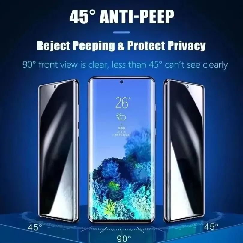 3-4 Piezas Protector de Pantalla Anti-espía para Samsung S26 S23 S22 S21 S20 Ultra Plus Privacidad Película de Hidrogel Samsung S25 Edge S24 S23 S21FE 2