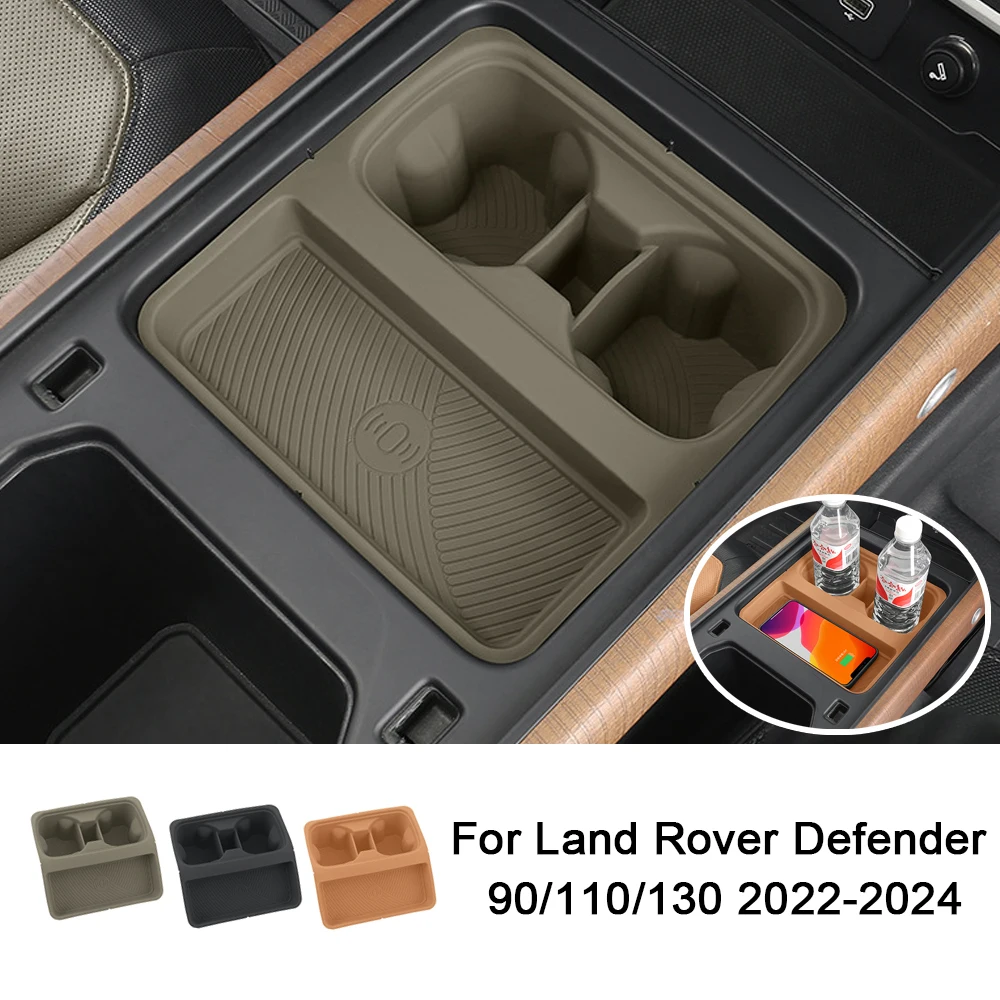 

Для Land Rover Defender 90/110/130 2022 2023 2024, держатель для стакана с водой с центральным управлением, силиконовый нескользящий коврик для хранения, интерьер