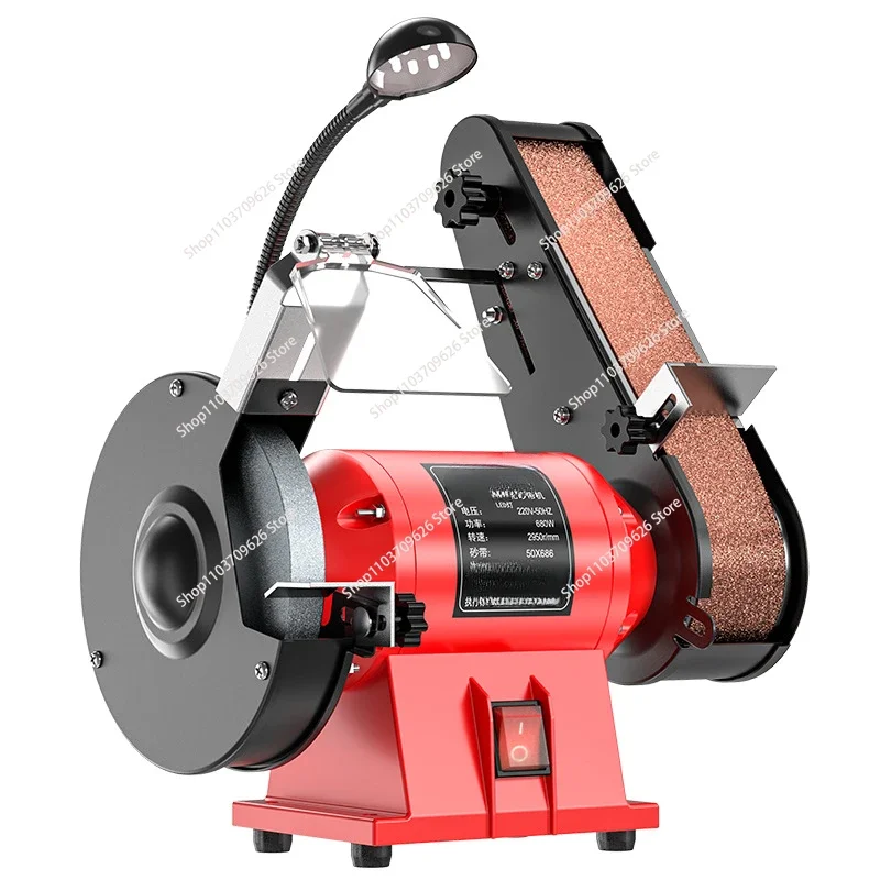 6 Inches Grinding Wheel Belt Machine Electric Belt Sander Household Powerful Grinding Polishing Sharpener Rust Removal Grinder