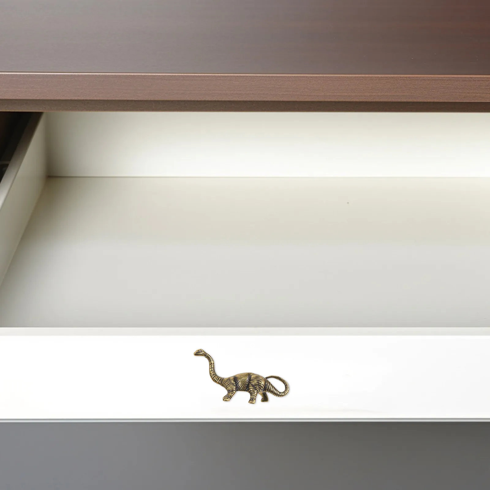 Dinosaur-Shaped Brass Door Pull Handle, Smooth Surface, Single-Hole, Easy Install for Kids Room, Dresser, Wardrobe