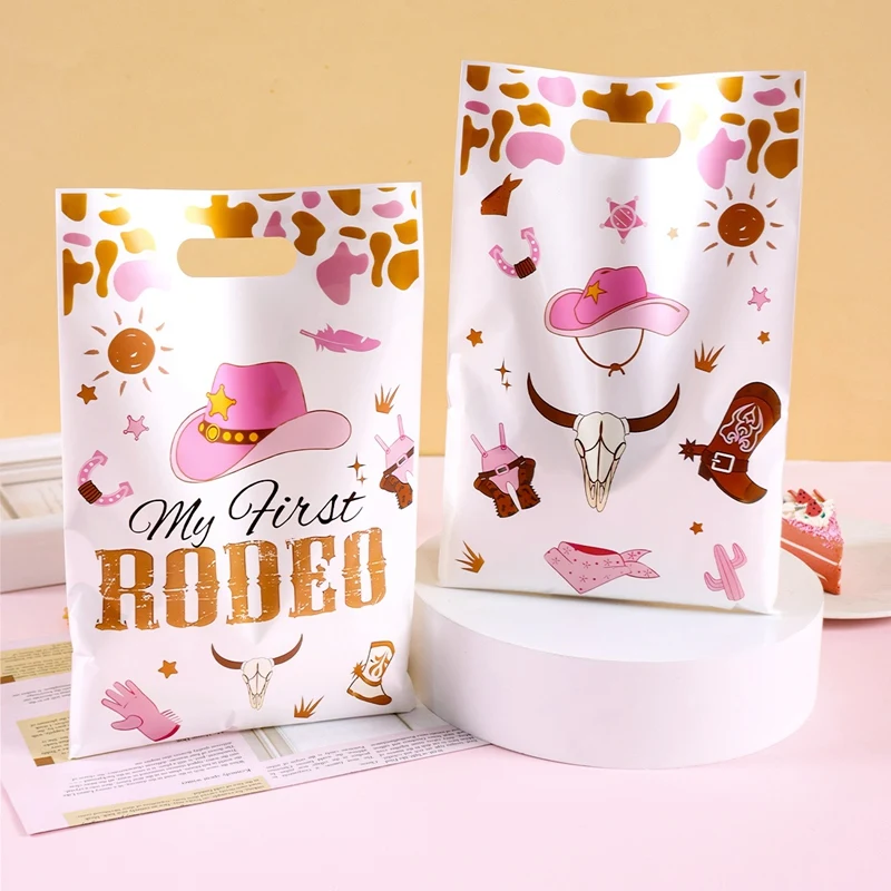 10/20/50 Stück Cowboy-Themen-Geschenktüten aus Kunststoff, Einkaufstaschen, Cartoon-Handtaschen, Geschenktüten für Feiertage, Geschenktüten für Geburtstagsfeiern – Detail 5