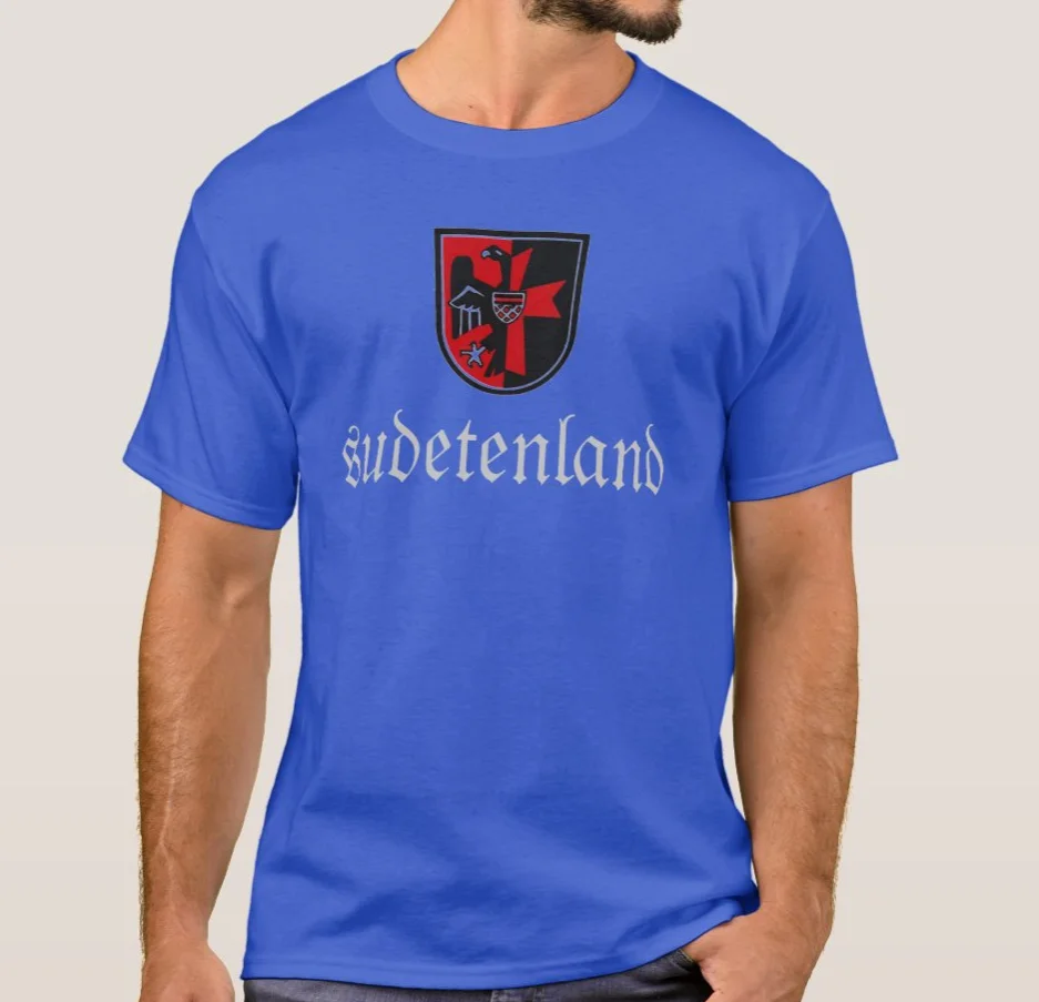 Europa Historical Region Sudetenland Crest Printed T-Shirt. Summer Cotton Short Sleeve O-Neck Mens T Shirt New S-3XL