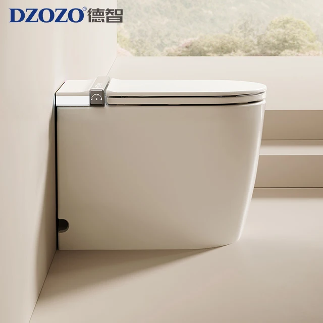 S006 Chinese OEM ODM ceramic porcelain smart open toilet with smart foot sensor automatic flip cover