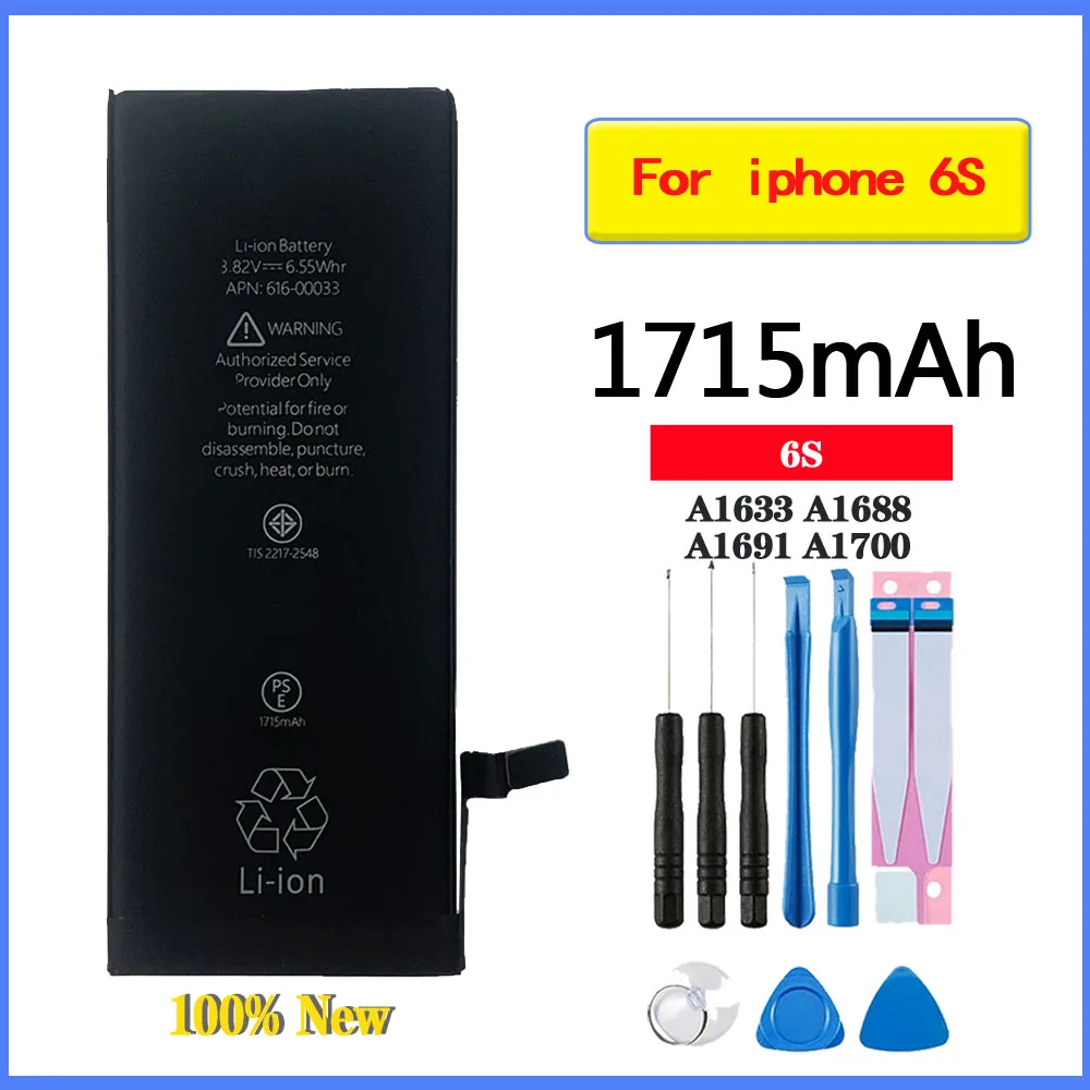 

100% Orginal Lithium Battery For IPhone 6s High Capacity 1715mAh Replacement Batteries High Quality Mobile Phone Lithium Battery