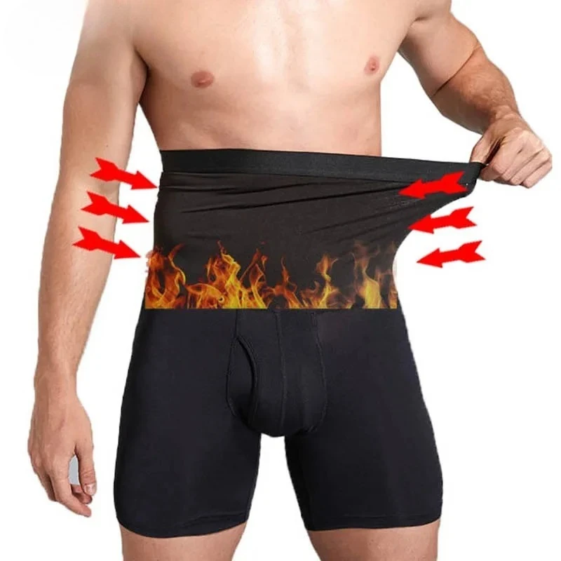 

Qtree Slimming Tummy Control Fat Burner Pants Men Sauna Sweat Fitness Slim Shorts Weight Loss Body Shaper Waist Trainer Corset