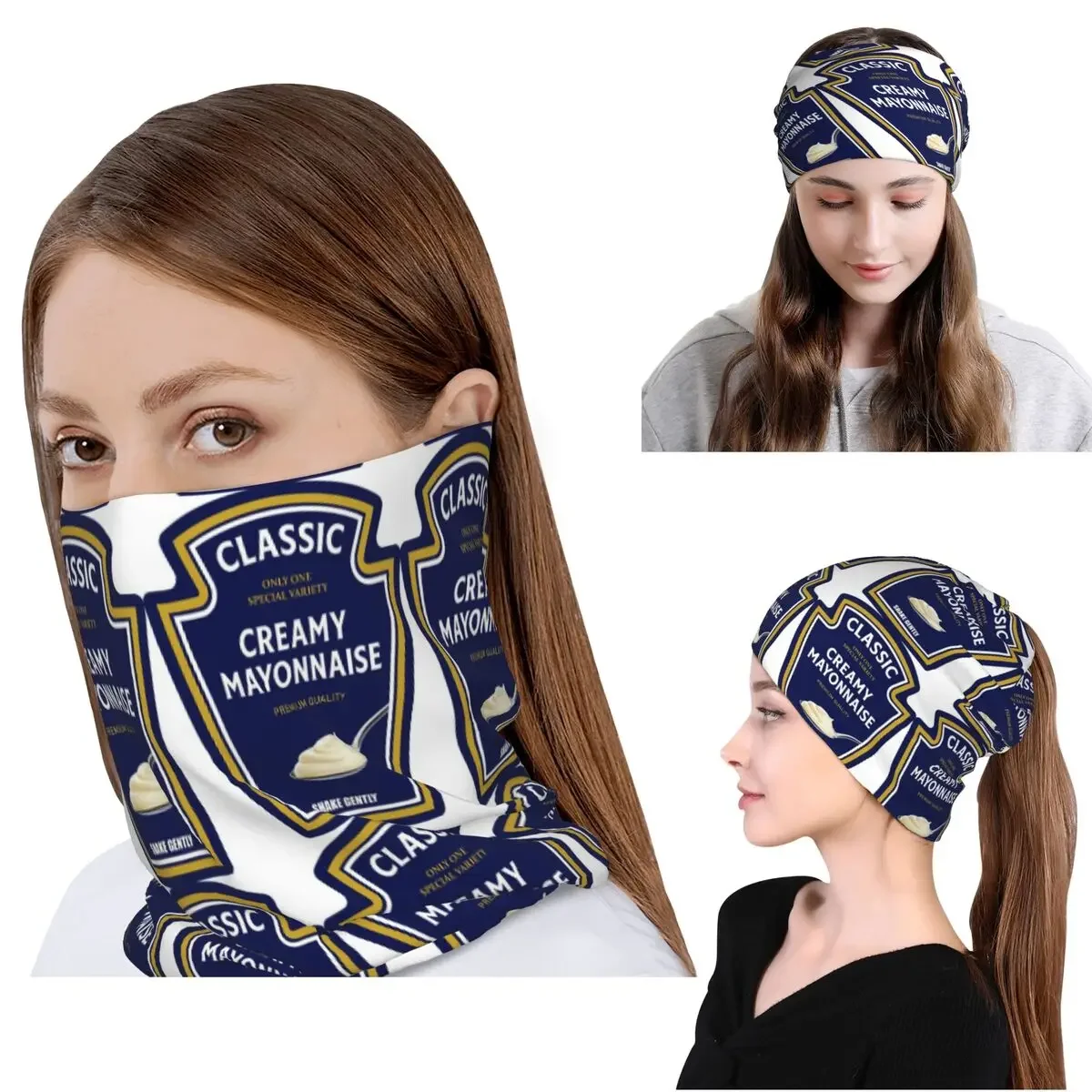 Disfraz de Halloween 2023 de Mayonesa para Grupo Familiar, Pareja, con Diseño de Ketchup y Mostaza, Incluye Pañuelo para el Cuello, Máscara, Bufanda y Gorro