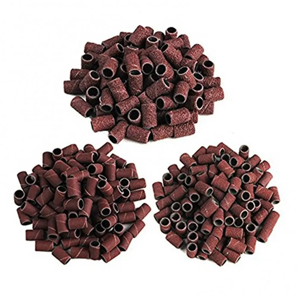 100Pcs Sanding Band Drill File Machine Bits Grinding Ring Nail Art DIY Tool Set Sand Bands Bits 80