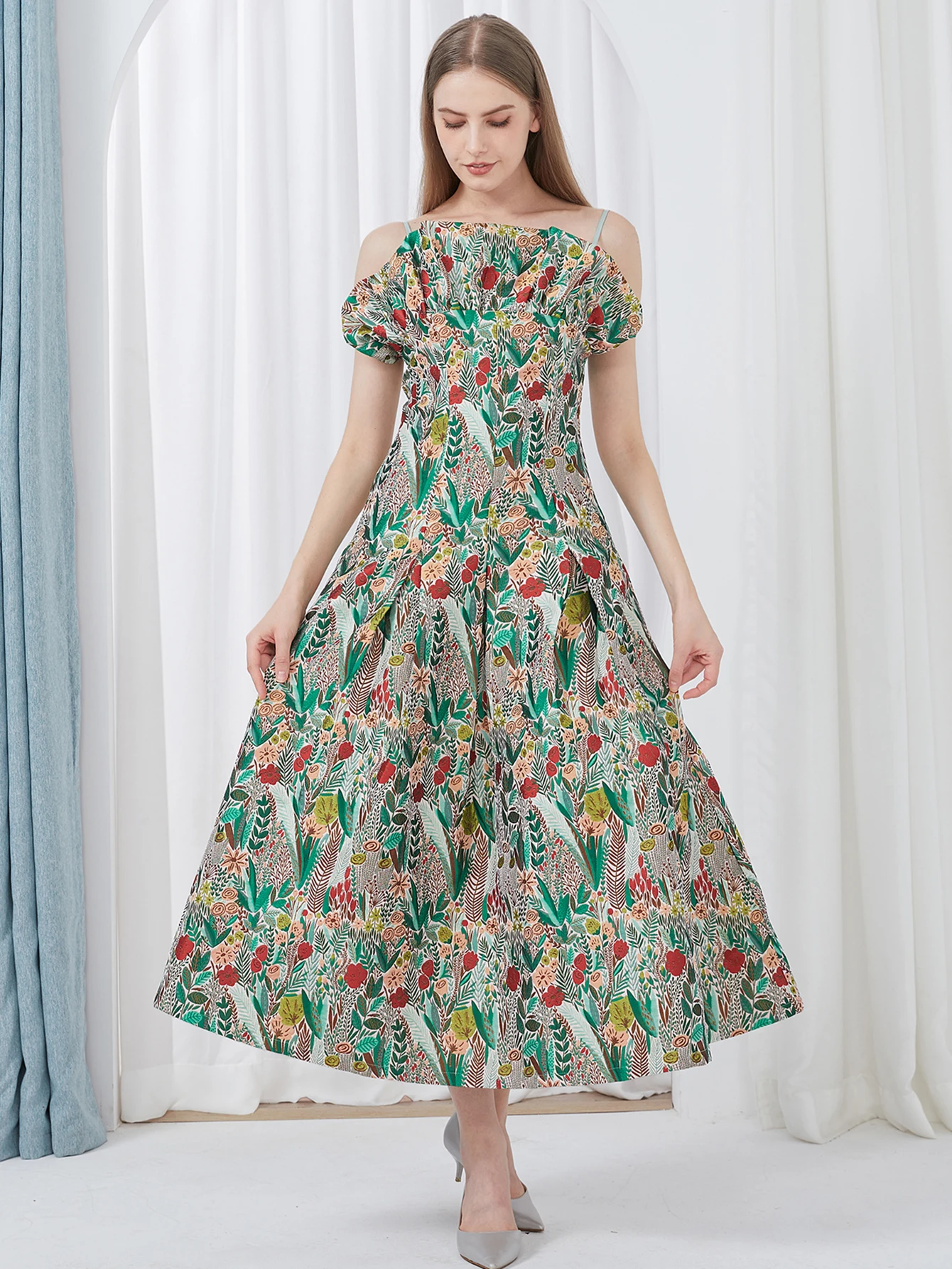 DEVCHATA Elegant Women Dress Embroidery Sleeveless Summer Fashion Spaghetti Straps Vintage Party Gown Luxury Banquet Vestido