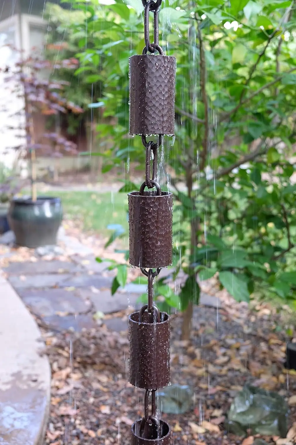 Kenchiku Rain Chain with Installation Kit (Bronze Powder-Coat) (10 Feet), Customized