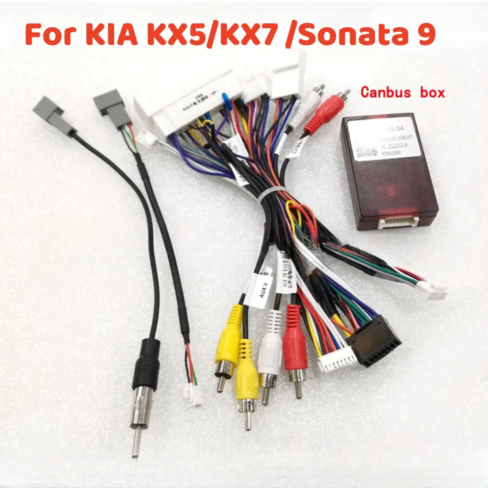 

Car Audio 16 Pin Wiring Harness Power Cable With Canbus Box HY-SS-04 For KIA KX5/KX7 Hyundai Sonata 9 Stereo 2 Din GPS Receiver