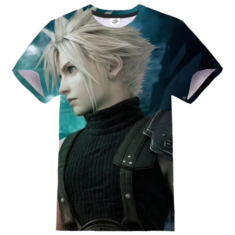 2024 Street Fashion Hip Hop Final Fantasy 7 3D Printed Men and Women 3Dt T-shirt Anime Game T-shirt Sport Quick Dry Loose Top