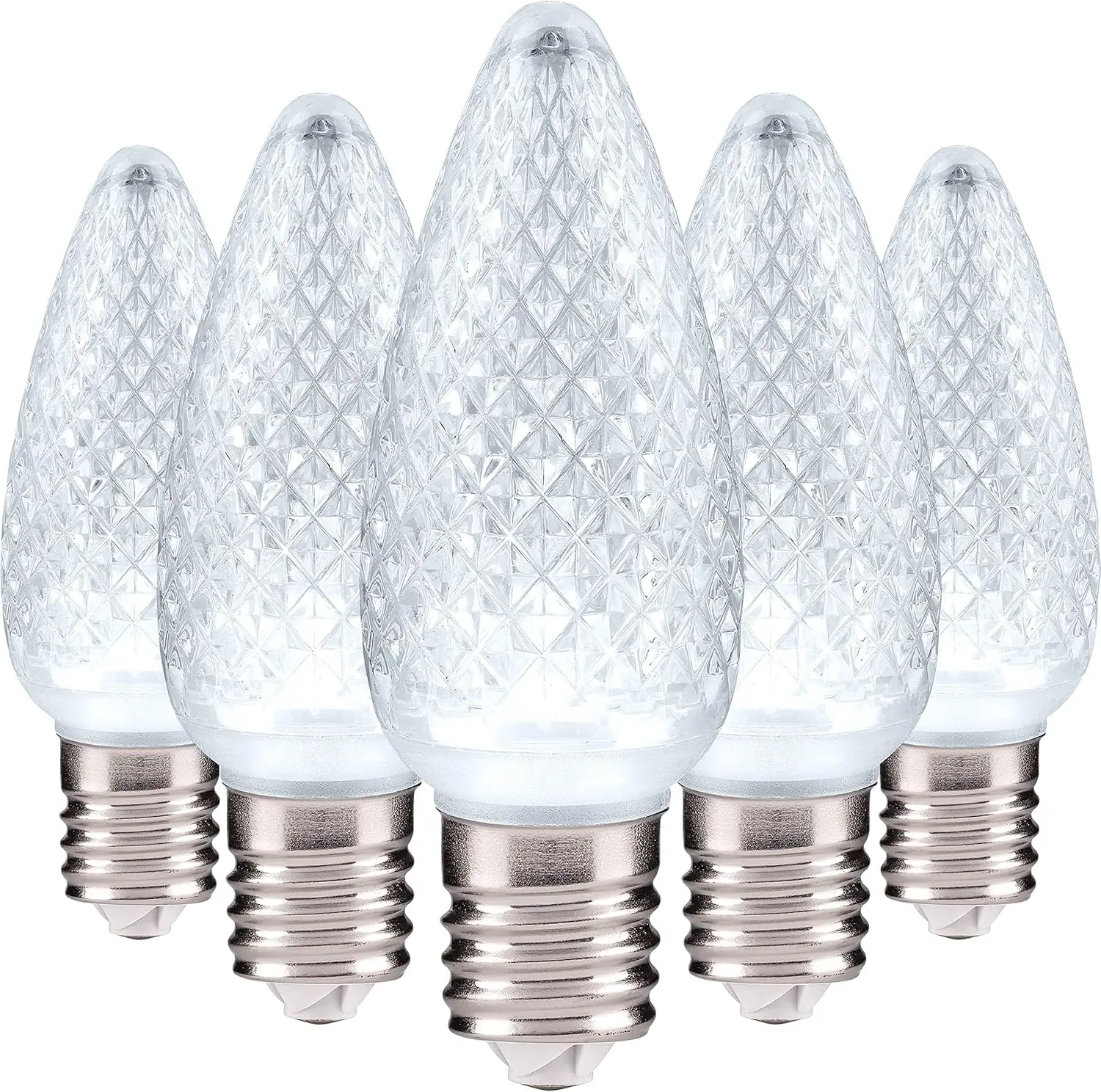 Set of 500 Cool White Christmas Lights | Faceted LED Christmas Light Bulbs for Indoor & Outdoor Use | Durable  LED Light