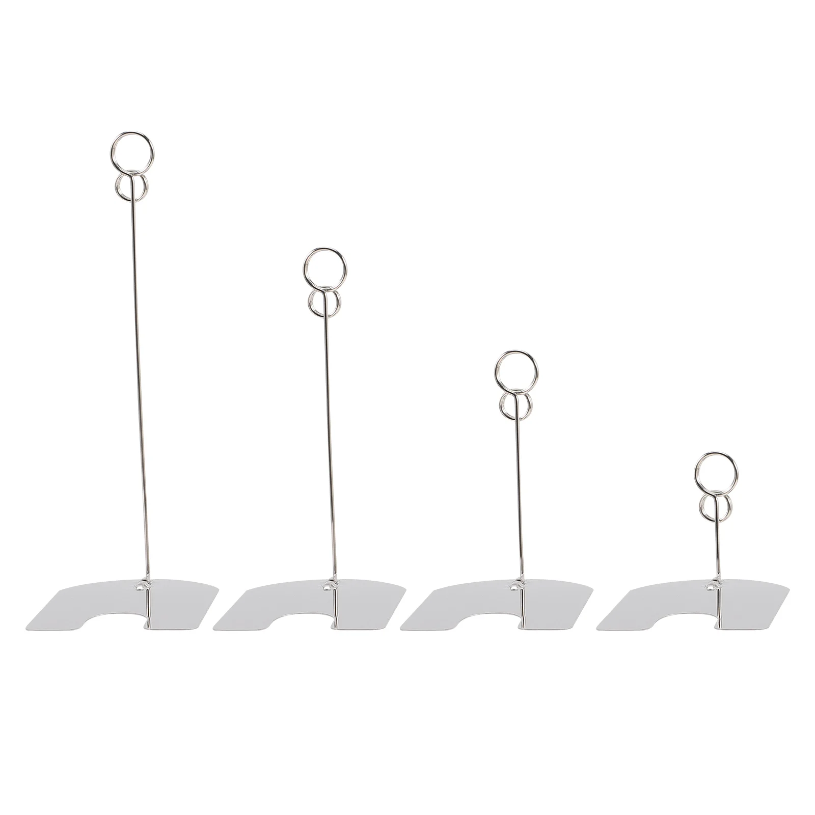 

4pcs Business Card Holder Table Number Stands Silver 5cm 10cm 15cm 20cm Memo Clips Wedding Favors Photo Displays