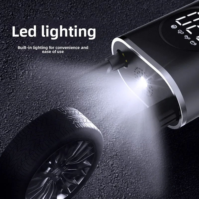 مضخة إطارات كهربائية صغيرة محمولة ذاتية المملوكة، مضخة هواء محمولة للشحن اللاسلكي، شاشة ديجيتال، مضخة هواء للسيارة