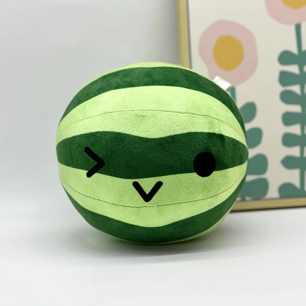 Green striped blinking fruit plush toy pillow cute and playful creative design can be used as a gift to accompany and comfort