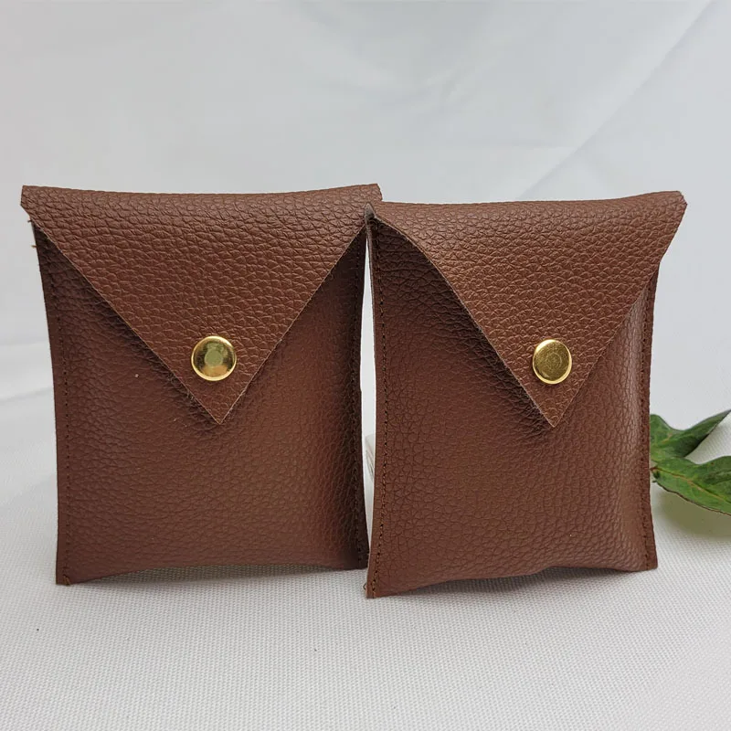 Custom Jewelry Logo Packaing Pouch Leather Envelope Bags