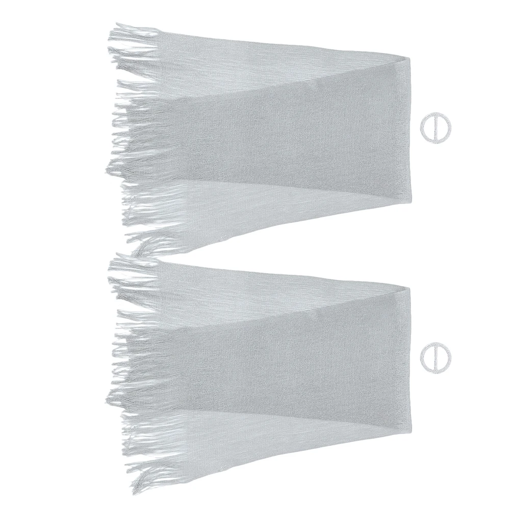 

2pcs Bridal Shawl Lightweight Elegant Wedding Party Formal Gown Accessory Bridesmaid Scarf Women Mesh Triangle Wrap Shawls