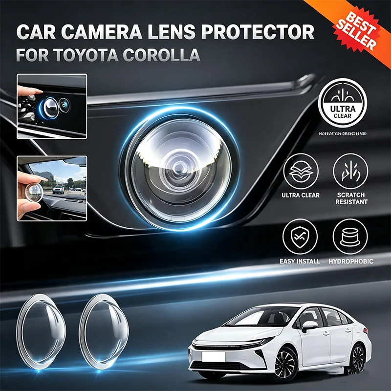 For Toyota Coralla Car Rearview Reversing Camera Lens Protective Cover 2PCS 360 Degree Camera Protection Waterproof Dustproof Au