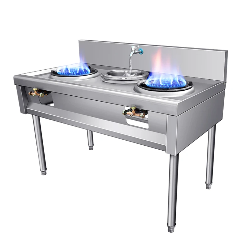 Simple commercial stainless steel single / double burner gas cooktop