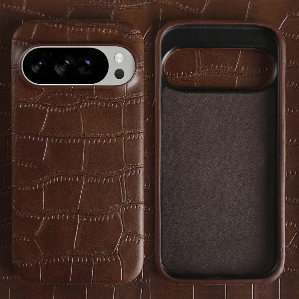 

Стильный ретро чехол для телефона из крокодиловой кожи для Google Pixel 10 9 Pro XL 9A 8A 7A 6A Роскошный деловой противоударный защитный чехол