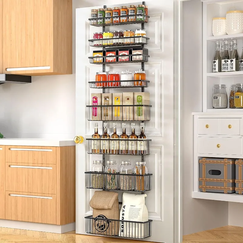 

Moforoco Over The Door Pantry Organizer, Pantry Door Organizer Shelves, Kitchen Organizers and Storage, Hanging Basket Wall