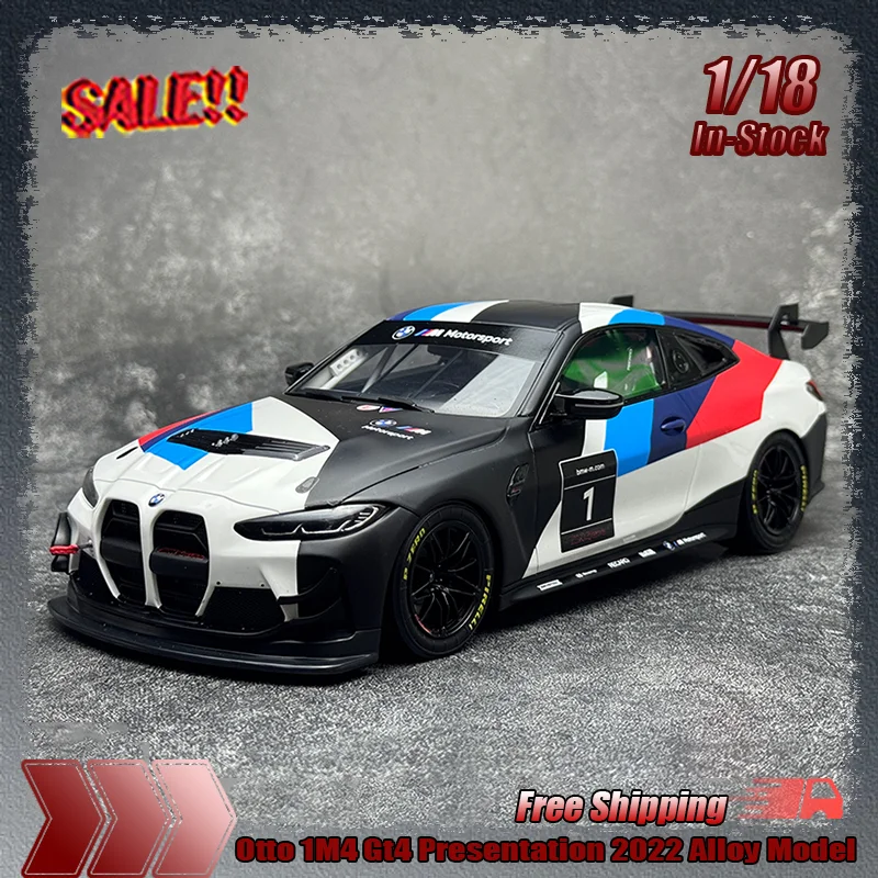 Nowość w magazynie Otto 1:18 M4 Gt4 Prezentacja 2022 Żywiczna Symulacja Miniaturowy Model Samochodu Personalizowana Zabawka dla Dzieci Prezent Kolekcja Ozdoba