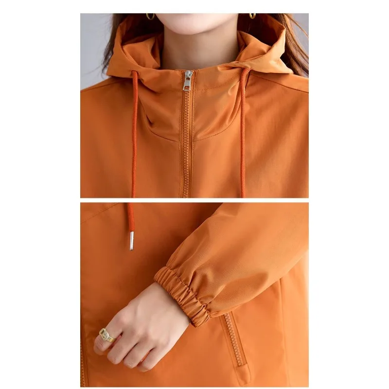 เสื้อแจ็คเก็ตมีฮู้ดผู้หญิง แฟชั่นฤดูใบไม้ร่วงใหม่ เสื้อแจ็คเก็ตสำหรับกิจกรรมกลางแจ้ง ทรงหลวม สไตล์ต่างประเทศ เสื้อแจ็คเก็ตลำลองสำหรับเดินทาง เสื้อคลุมตัวนอก