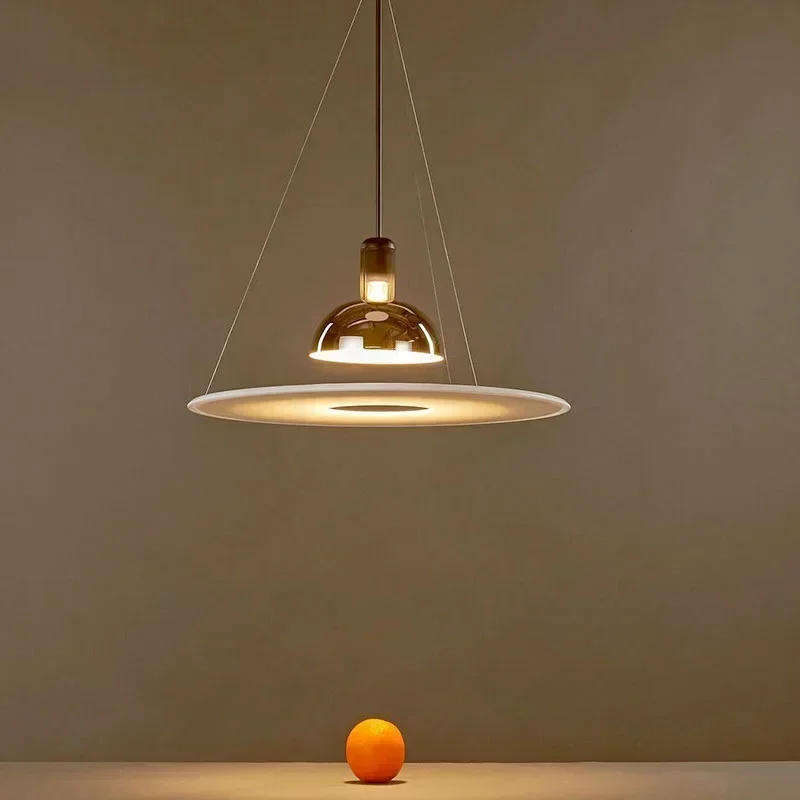 Frisbi pendant Lamp Italian Designer's levitating lamp Creative Simple Flying Saucer Lamps Bar Bedroom Living  Decor aest lamp