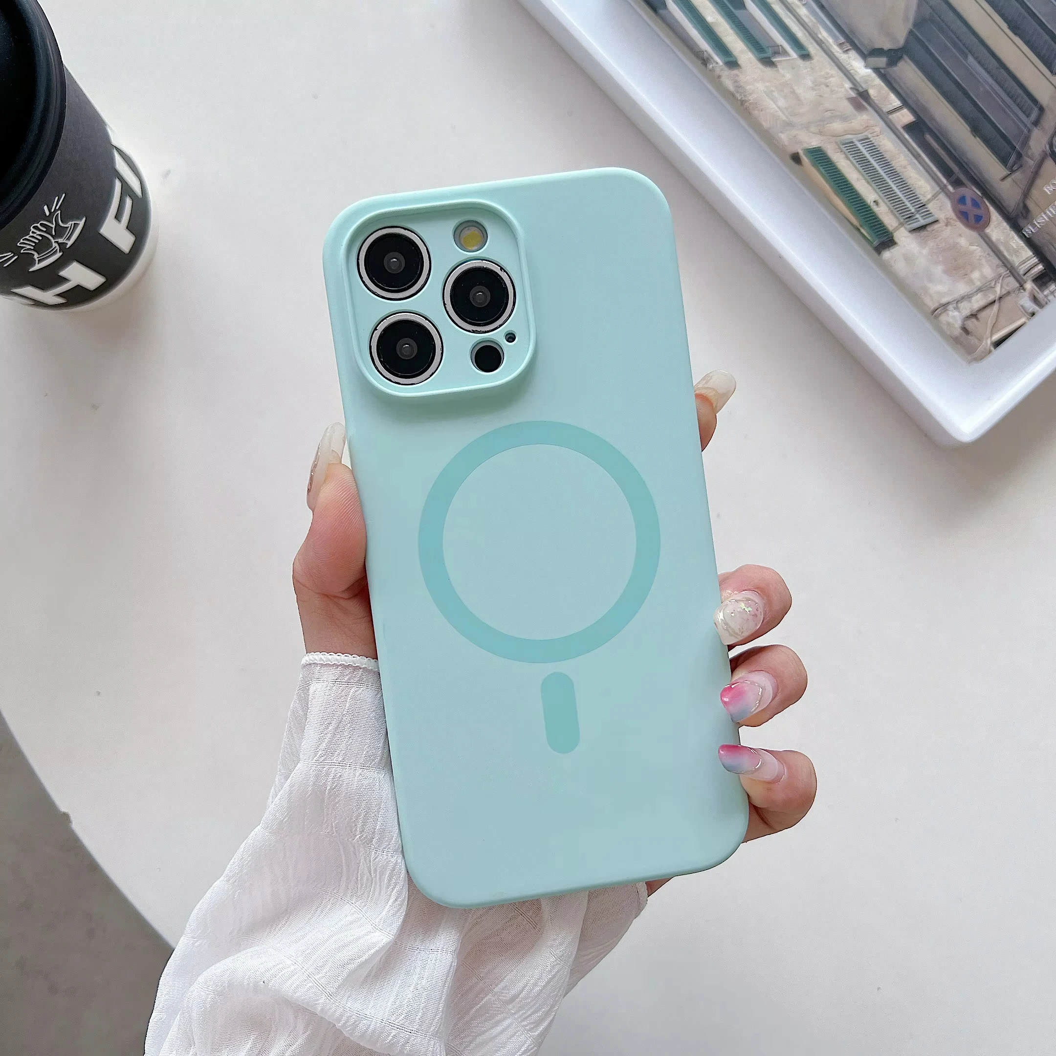 Fashion Bright Fluorescent Liquid Silicone Magnetic for Magsafe Case For iPhone 16 15 14 13 Pro Max Wireless Charge Candy Cover