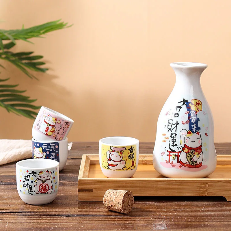 Traditional Japanese Sake Cup,Ceramic Sake Set,Sake Gifts,Hand Painted Design Porcelain Pottery Ceramic Cups Crafts Wine Glasses