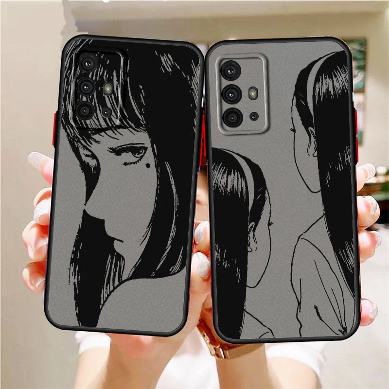 Tomie Kawakami Art Beautiful Frosted Translucent For Samsung A53 A52 A33 A32 A51 A71 A21S A13 A73 A50 A22 A12 5G Funda