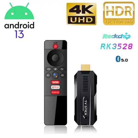 스마트 TV 스틱, 음성 어시스턴트, ABS TV 박스, 안드로이드 13, RK3528, 4K, 8K, HDR, WIFI6, 2GB + 16GB 호환 미디어, BT5.0, 1 세트