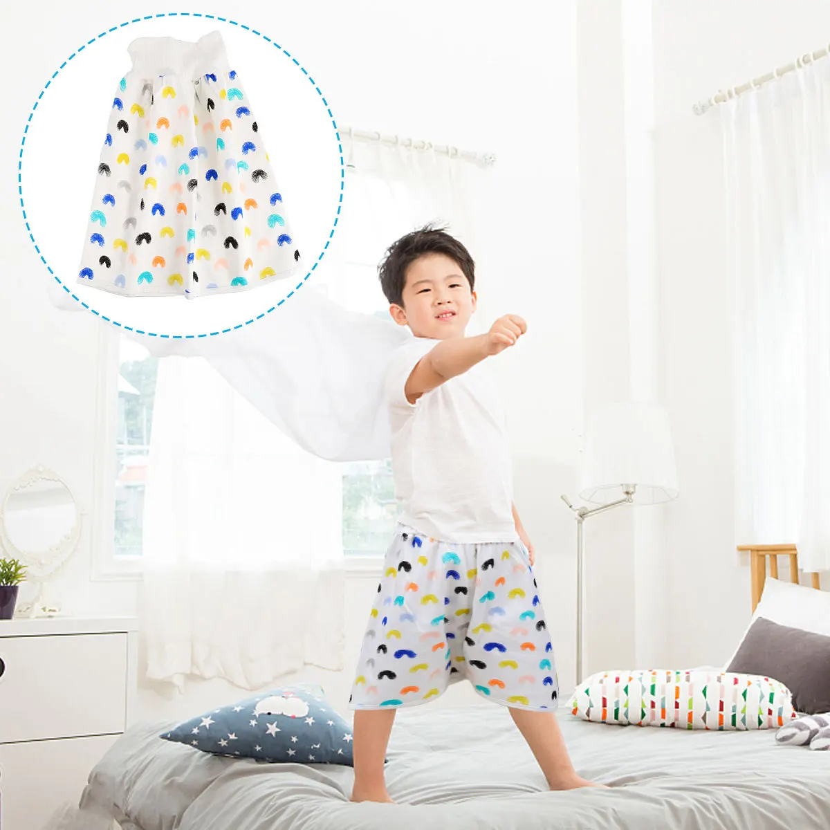 تنورة عالية الخصر مريحة قابلة للطي تنورة حفاضات M ملونة فاخرة ناعمة قابلة لإعادة الاستخدام وقابلة للغسل تمنع مرونة الطفح الجلدي #6