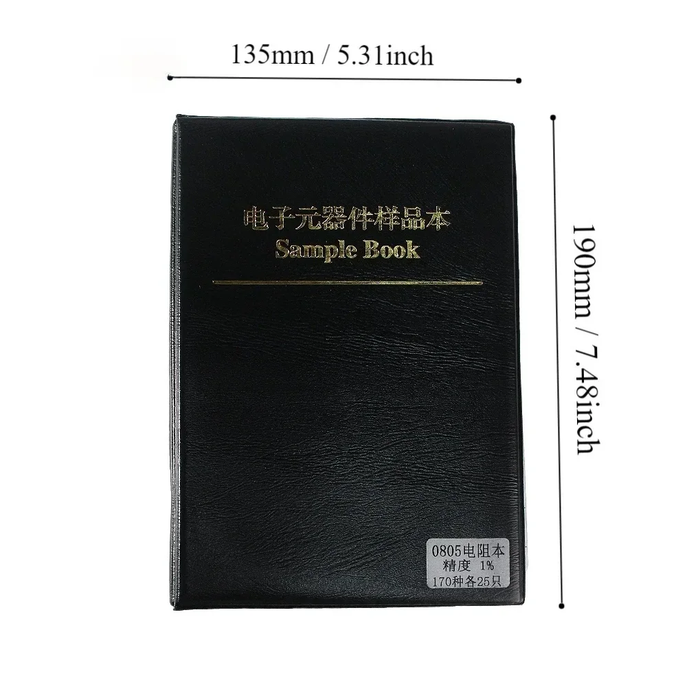 

4250pcs 0805 SMD Resistance Sample Book 0R-10M 1% Resistor Assortment Kits 170 Values Resistors Sample Assorted Kit