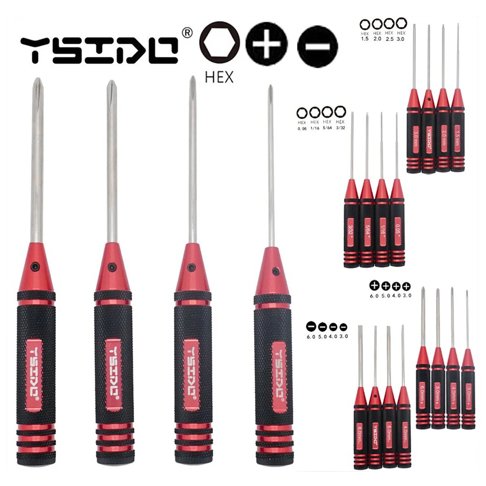 

Newest YSIDO Official 4 In 1 Hexagon Socket Screwdriver Set Allen Driver for RC Car Boat Drone Iphone Repair