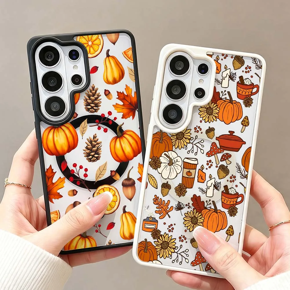 Autumn Harvest Elements For Samsung Galaxy S26 S25 S24 S23 FE Plus Ultra Wireless Charge Magnetic Magsafe Phone Case