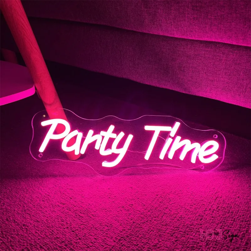 Imagem -02 - Party Time Led Neon Night Light Wall Art Sign Decoração de Aniversário Presente de Casamento Decoração de Casa