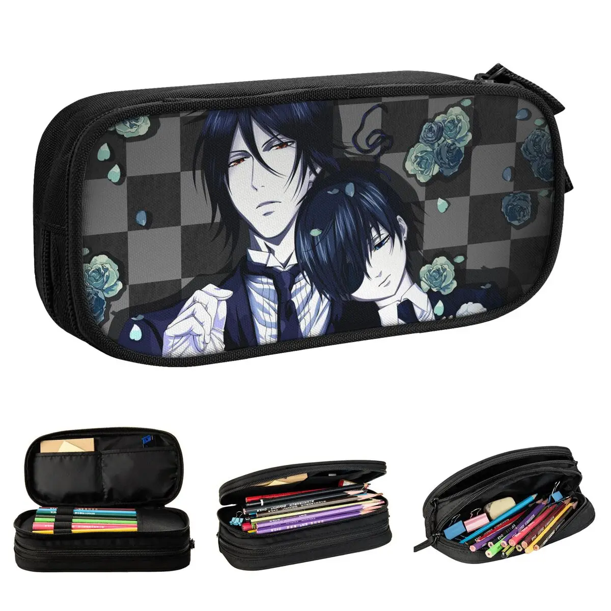 Ciel Sebastian пеналы Черный дворецкий аниме Kuroshitsuji пенал держатель для ручек детская сумка школьные принадлежности подарок канцелярские принадлежности